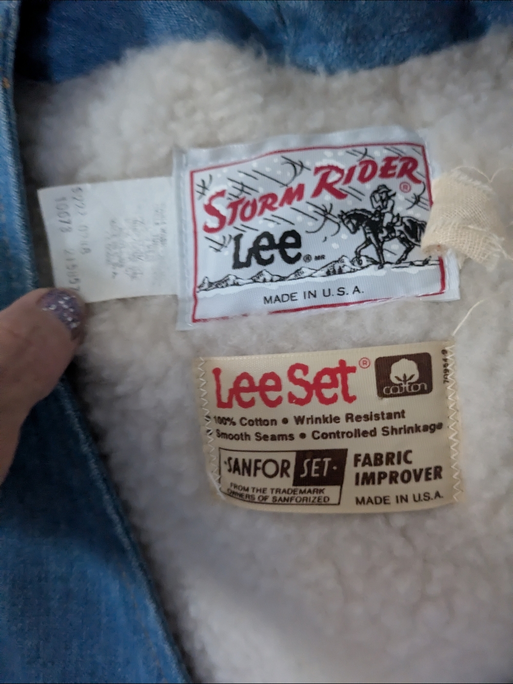 Lee Storm Rider Sherpa-Lined Denim Jacket - Blue New No Tag - Picture 2 of 5